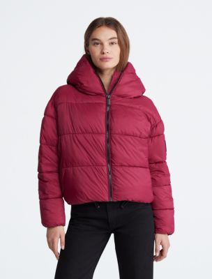 Calvin klein red puffer jacket online