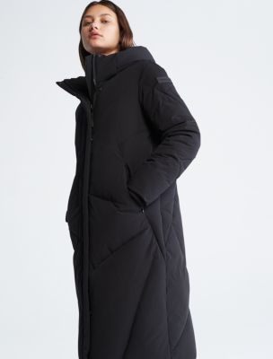 Calvin klein long hot sale puffer coat