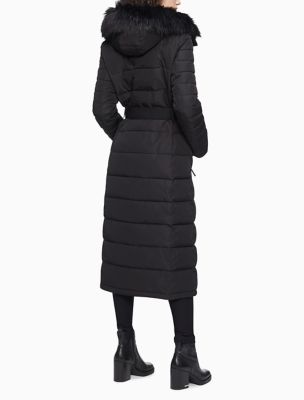 calvin klein maxi puffer coat