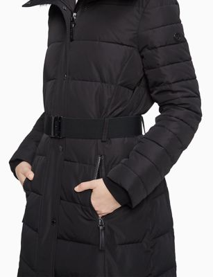 calvin klein maxi puffer coat