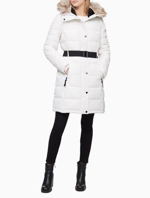Calvin Klein Faux Fur Trim Puffer Coat Sale Online, SAVE 52%.