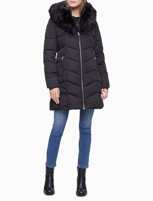 calvin klein long down coat