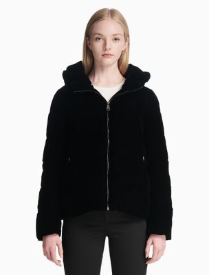 calvin klein velvet puffer jacket