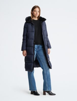 Long Faux Fur Puffer Coat Calvin Klein USA