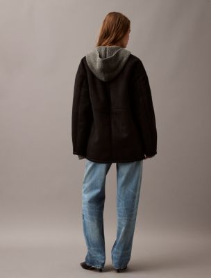 Calvin klein faux shearling jacket online