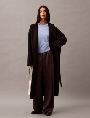 Calvin klein wool wrap coat online