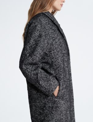 Structured Herringbone Overcoat Calvin Klein USA