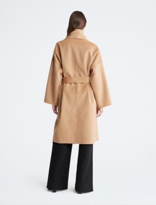 Long Wool Blend Wrap Coat USA Calvin | Klein®