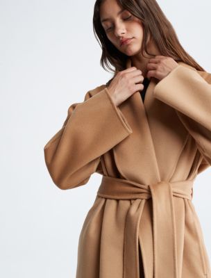 Calvin klein outlet wool wrap coat