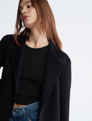 Calvin klein seam store wool blend coat