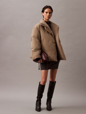 Calvin klein cropped puffer coat deals