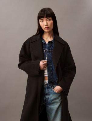 Calvin klein double face cape coat deals