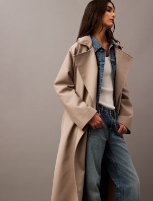 Calvin Klein wool blend trench deals coats