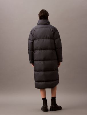 CALVIN KLEIN Duck Down Filled Puffer Coat Black Belted Size store Extra Large XL