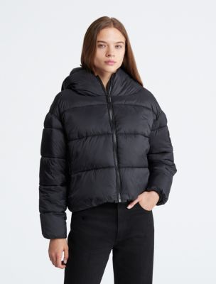 Calvin klein hooded puffer jacket on sale