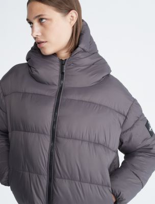 Calvin Klein Ck One Mesh Bonded Hooded Puffer Vest, $149