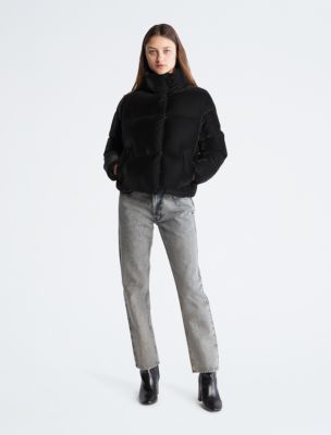 Velvet Short Puffer Jacket | USA Calvin Klein®