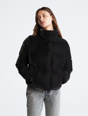Velvet Short Puffer Jacket | Calvin Klein® USA
