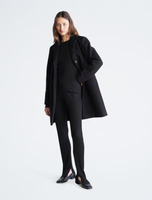 Notch Collar Single Breasted Overcoat Calvin Klein USA