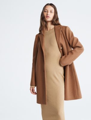 Calvin klein deals notch collar coat