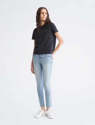 C&A Women's 5-Pocket Jeans Casual Skinny Mid Rise/Mid Waist Stretch Cotton  Denim Lycra, Denim Blue : : Fashion