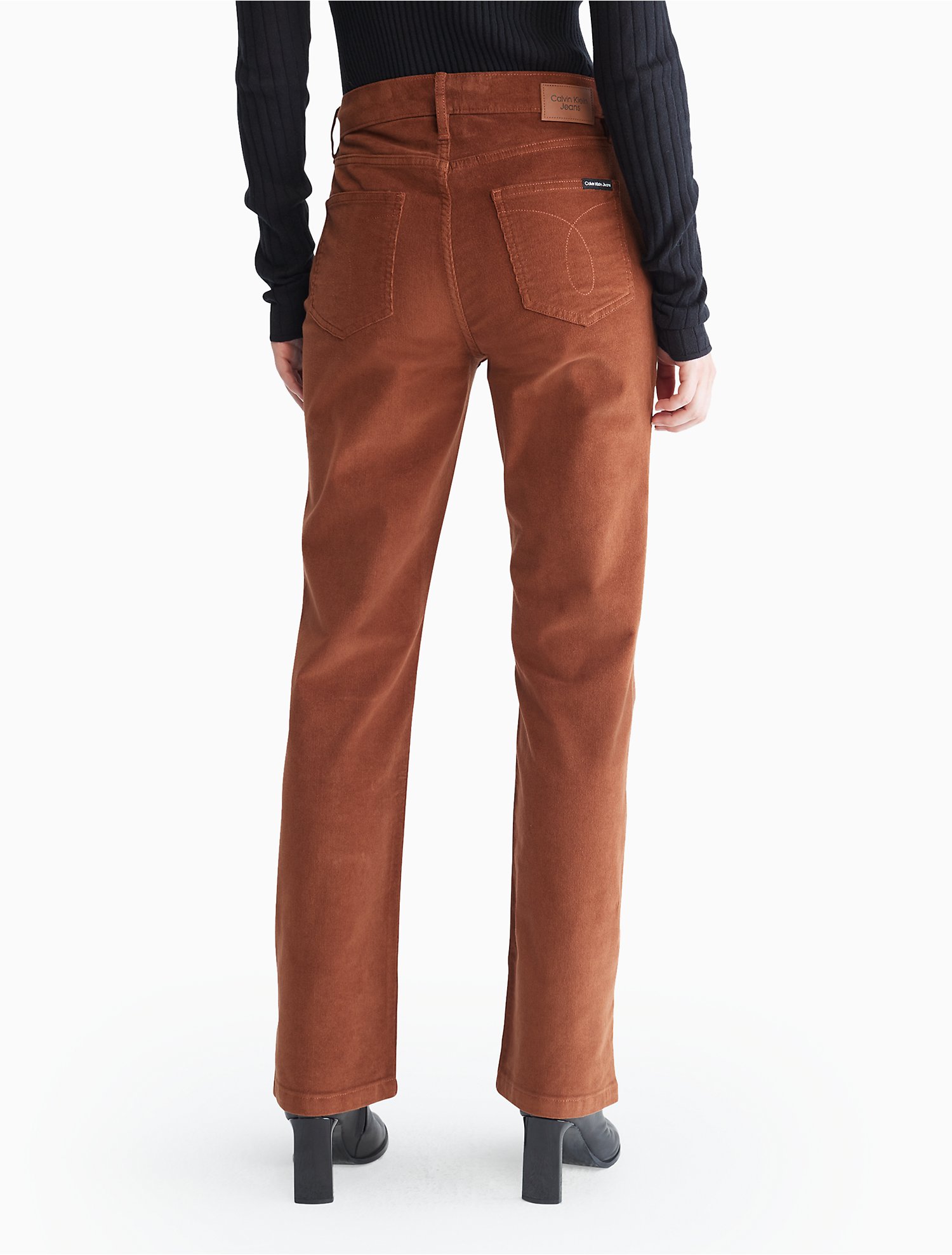 Stretch Corduroy High Rise Straight Pants | Calvin Klein® USA