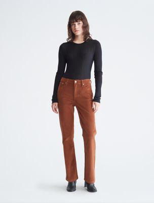 Stretch Corduroy High Rise Straight Pants