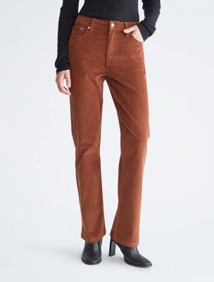 Stretch Corduroy High Rise Straight Pants