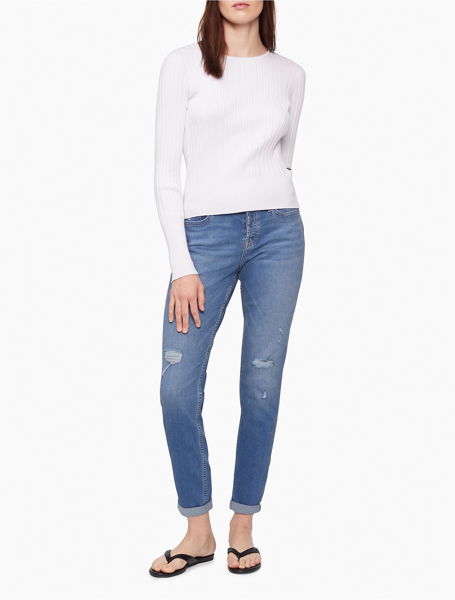 kiem rand wekelijks Boyfriend Slim Fit Mid Rise Distressed Jeans | Calvin Klein® USA