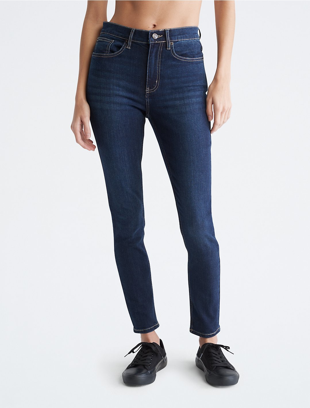 Skinny Fit Rise Stretch Jeans | Calvin USA