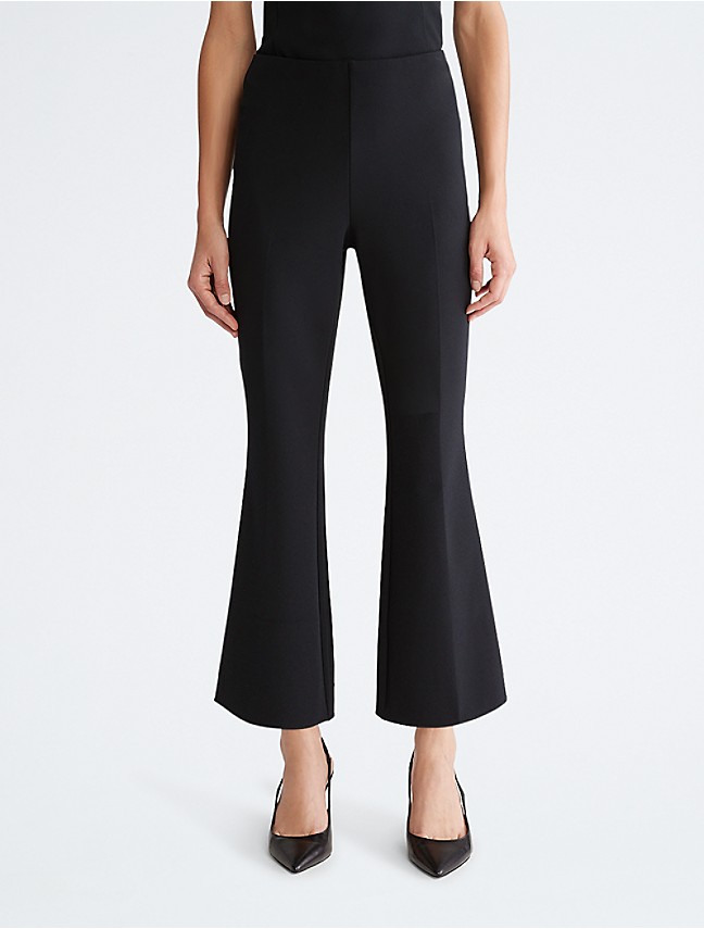 Express  High Waisted Black Curvy Flare Pant in Pitch Black