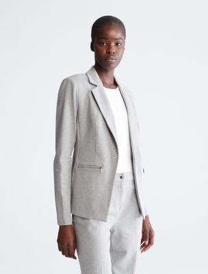 Ponte Knit One Button Jacket | Calvin Klein® USA