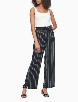 high rise striped pants