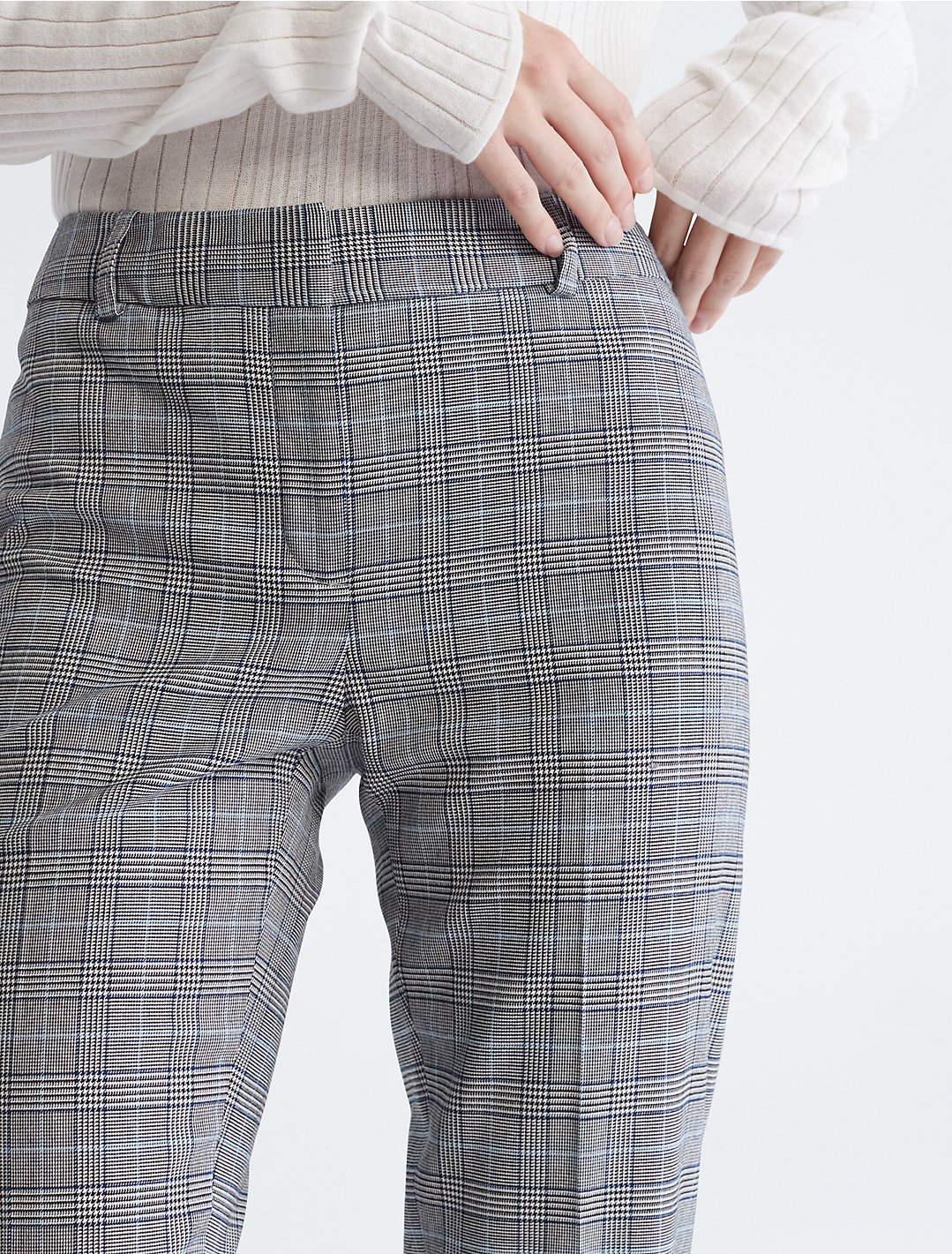 Glen Plaid Slim Fit Stretch Woven Pants | Calvin Klein® USA