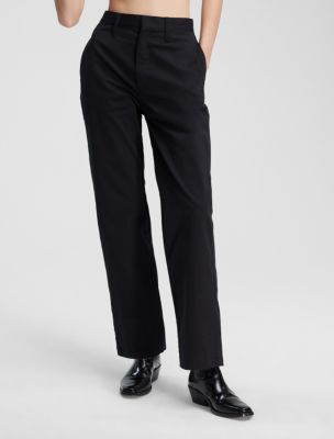 Calvin Klein Stretch Twill 4-Pocket Mid Rise Straight Leg Ankle Pants