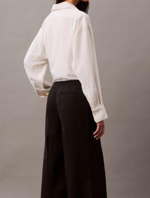 Thumbnail of Crepe Wide Leg Trousers, Black Beauty