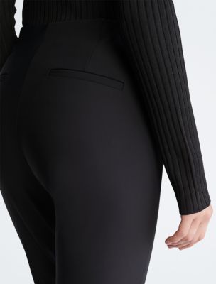 Slit Detailed Scuba Women's Pants Black