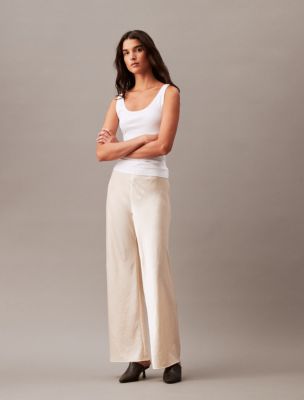 Crushed Satin Wide Leg Pants Calvin Klein USA