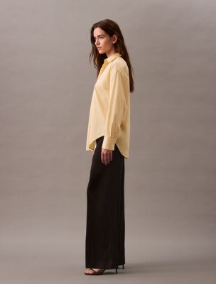 Thumbnail of Satin Stretch Wide Leg Pants, Black Beauty
