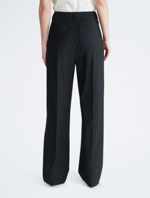 Black Tailored Elasticated Waist Wide Leg Trousers