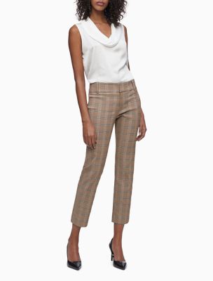 camel plaid pants