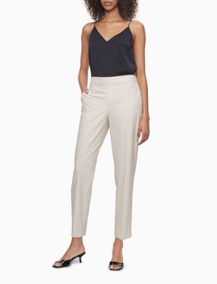 Calvin Klein Modern Ankle Fit Solid Straight Leg Pants