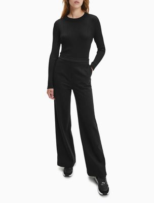 Recycled Wide Leg Pants, Ck Black