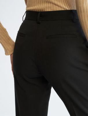 Wool Stretch Blend Slim Fit Tailored Pants