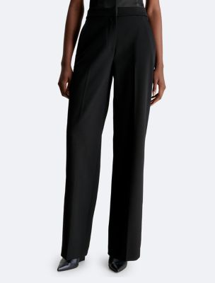 Calvin Klein Women's High-Waist Tuxedo Pants Black Size 14 – Steals