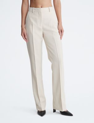 Slim Straight Woven Pants, Sandshell