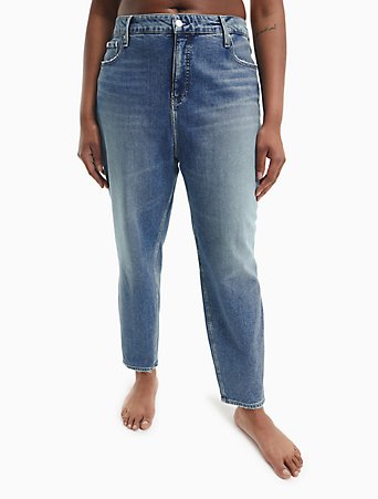 Ciro Bermad Open Plus Size Vintage Blue Mom Jeans | Calvin Klein