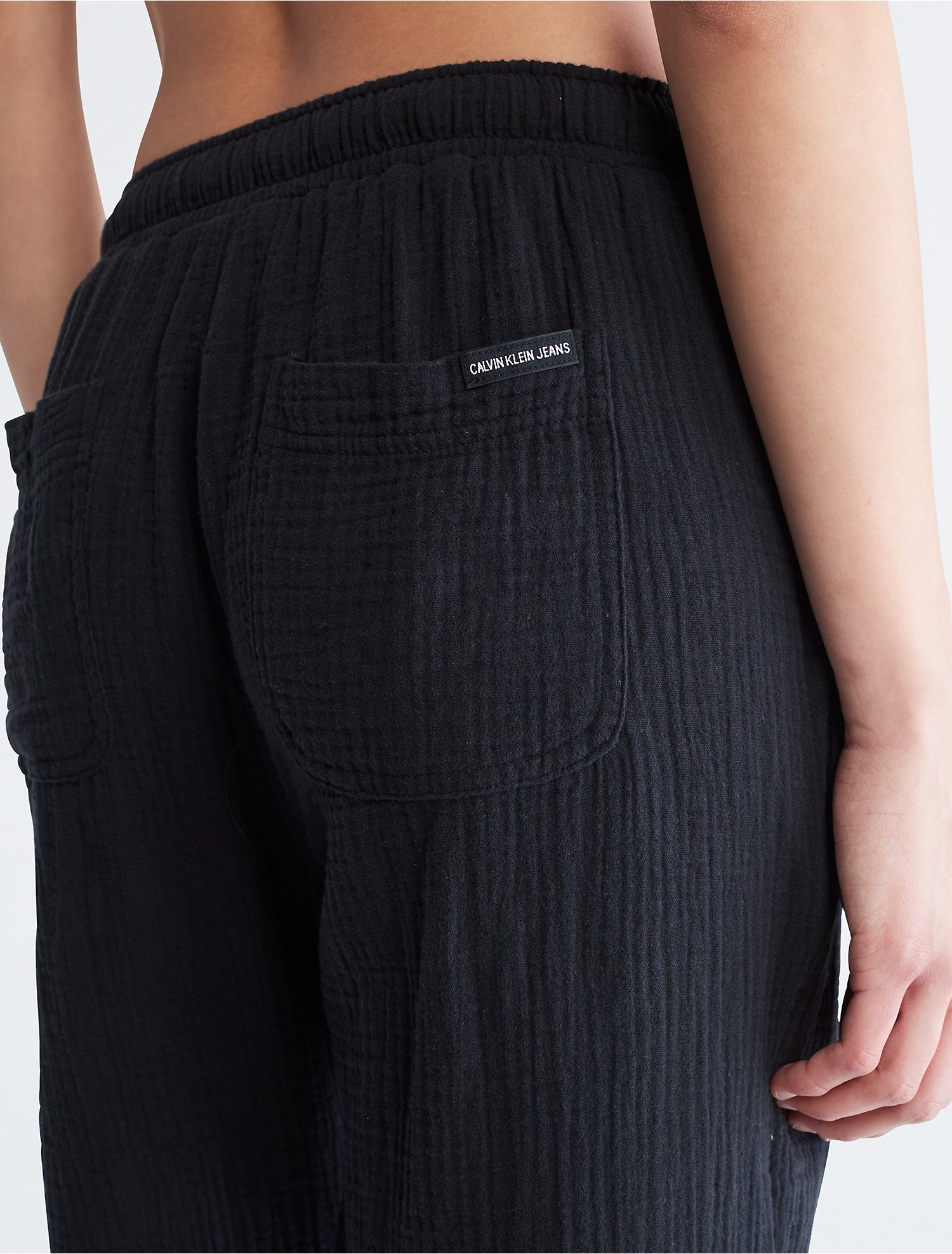Relaxed Crepe Gauze Drawstring Pants | Calvin Klein