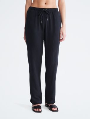 Relaxed Crepe Gauze Drawstring Pants