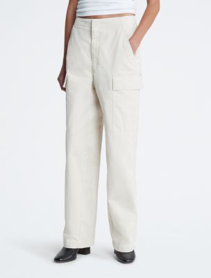 Wide Leg Cargo Pants, Almond Milk